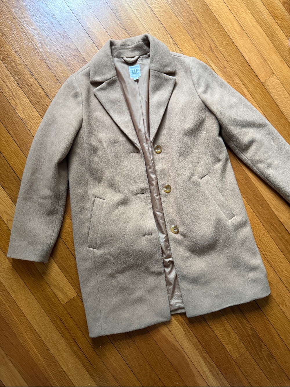 Gap tan pea coat size S